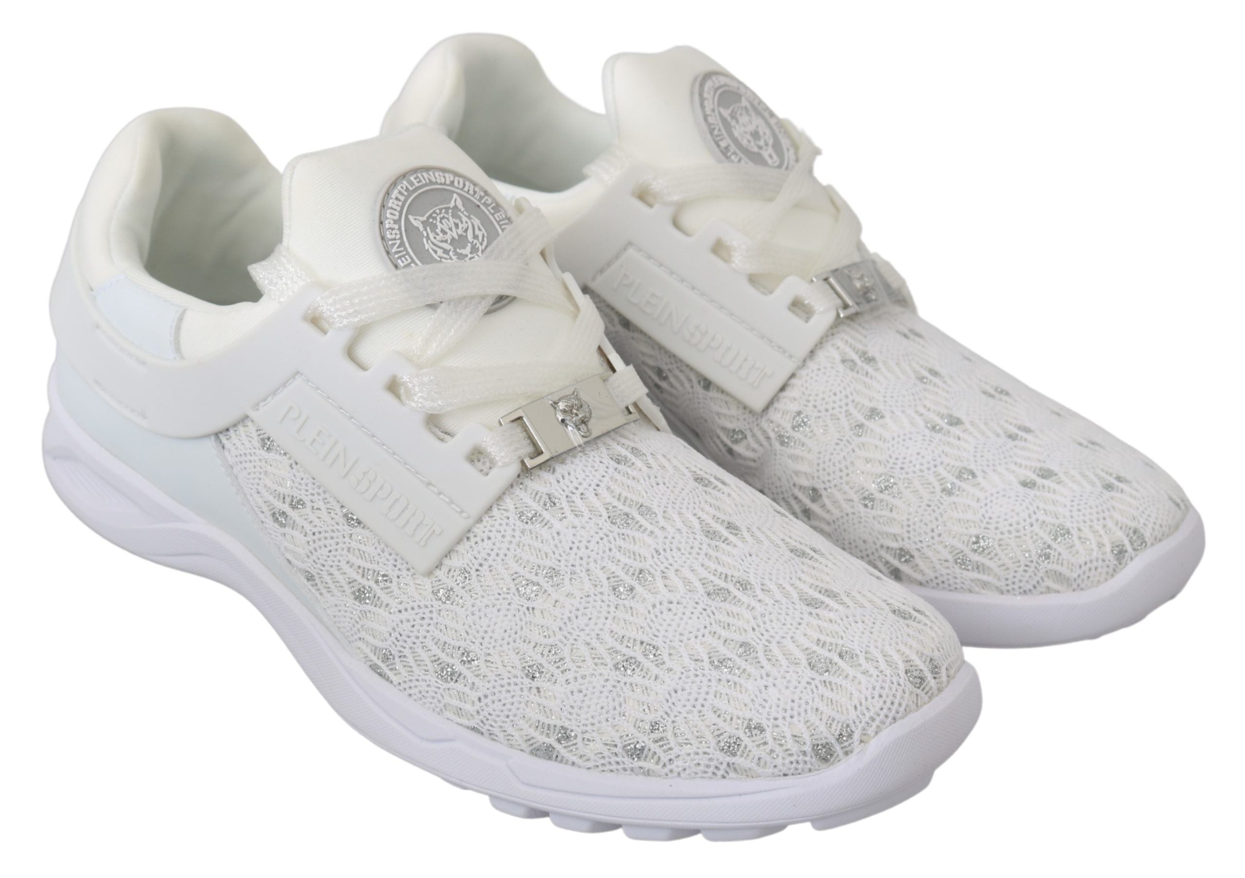Baskets décontractées en polyester blanc