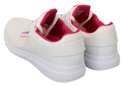 Baskets Becky blanches et roses en polyester Philipp Plein