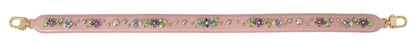 Bandoulière accessoire en cuir rose Dolce &amp; Gabbana avec clous en cristal