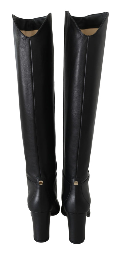 Jimmy Choo Elegante schwarze Stiefel mit Absatz aus Kalbsleder