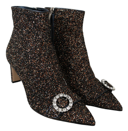 Jimmy Choo – Hanover – Glitzerstiefel mit Absatz in Amethyst-Mix