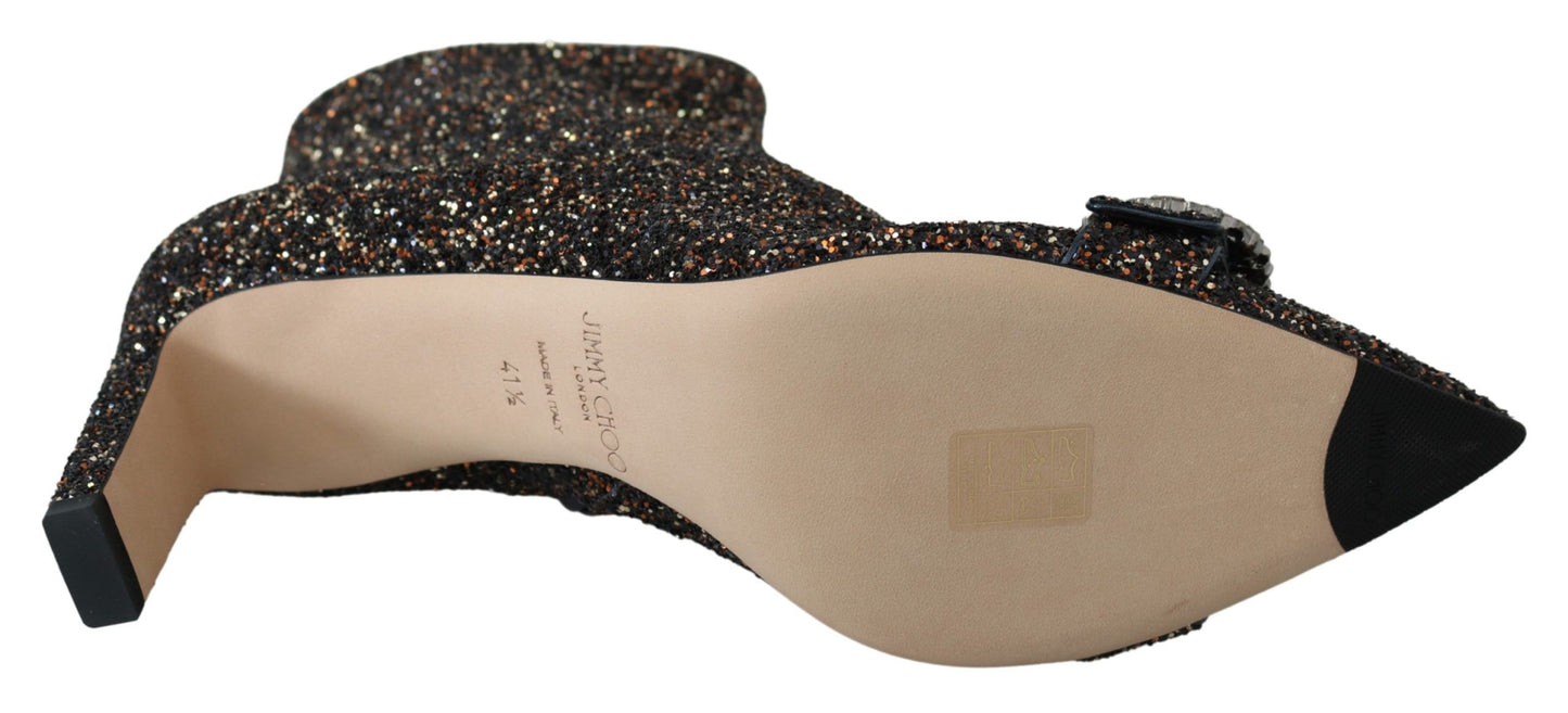 Jimmy Choo – Hanover – Glitzerstiefel mit Absatz in Amethyst-Mix