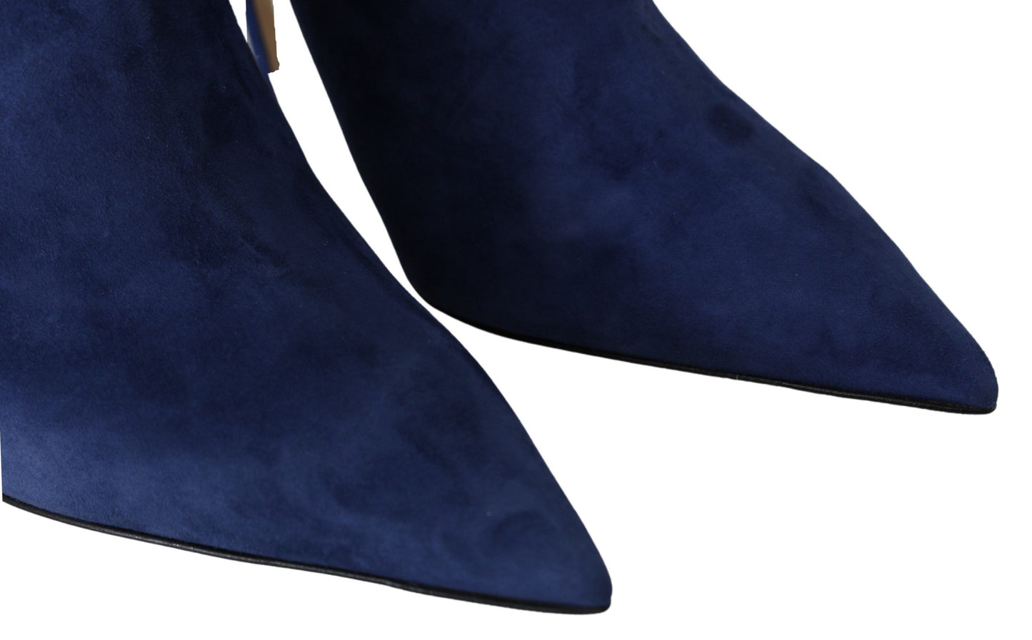 Jimmy Choo Pop Blaue Stiefel mit Kristallriemen und Absatz