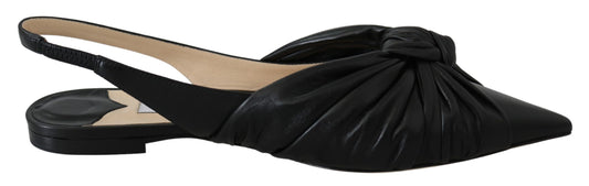 Jimmy Choo Elegante flache Lederschuhe mit spitzer Zehenpartie