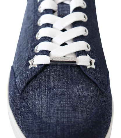Jimmy Choo Schicke Slip-On-Sneaker aus blauem Denim-Wildleder