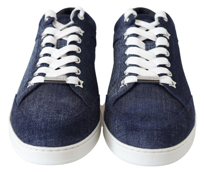 Jimmy Choo Schicke Slip-On-Sneaker aus blauem Denim-Wildleder
