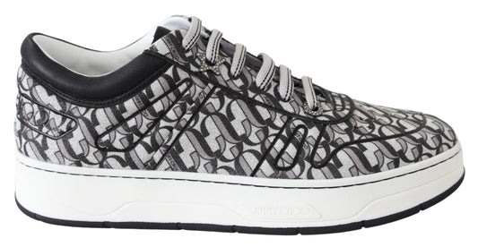 Jimmy Choo Glitzernde Slip-On-Sneakers - Silber und Schwarz