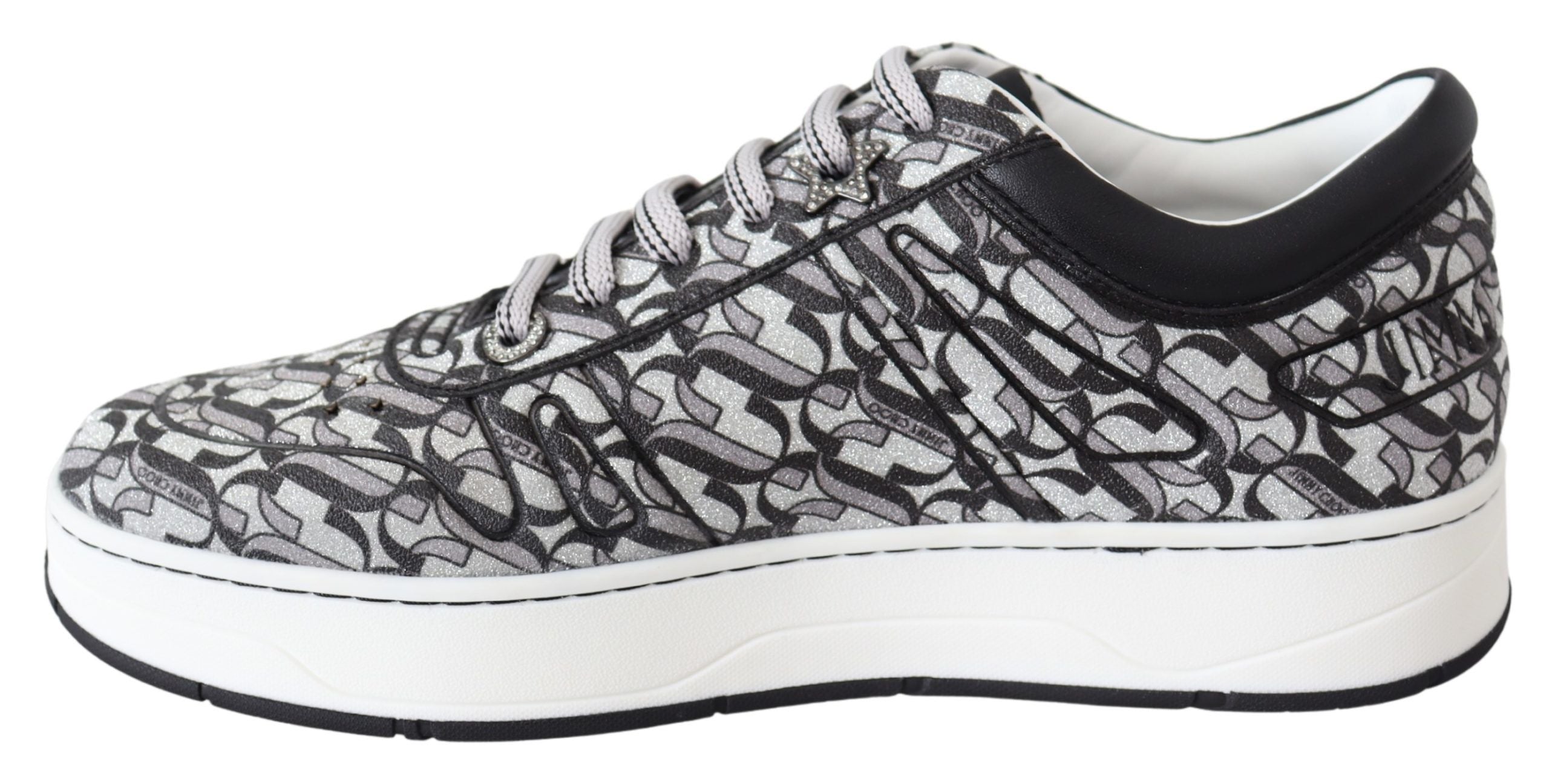 Sneakers à enfiler scintillantes - Argent et noir