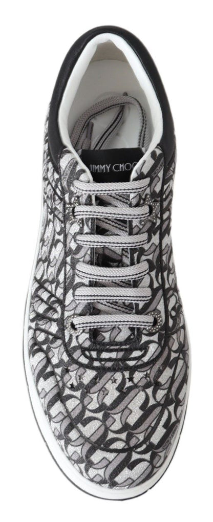 Jimmy Choo Glitzernde Slip-On-Sneakers - Silber und Schwarz
