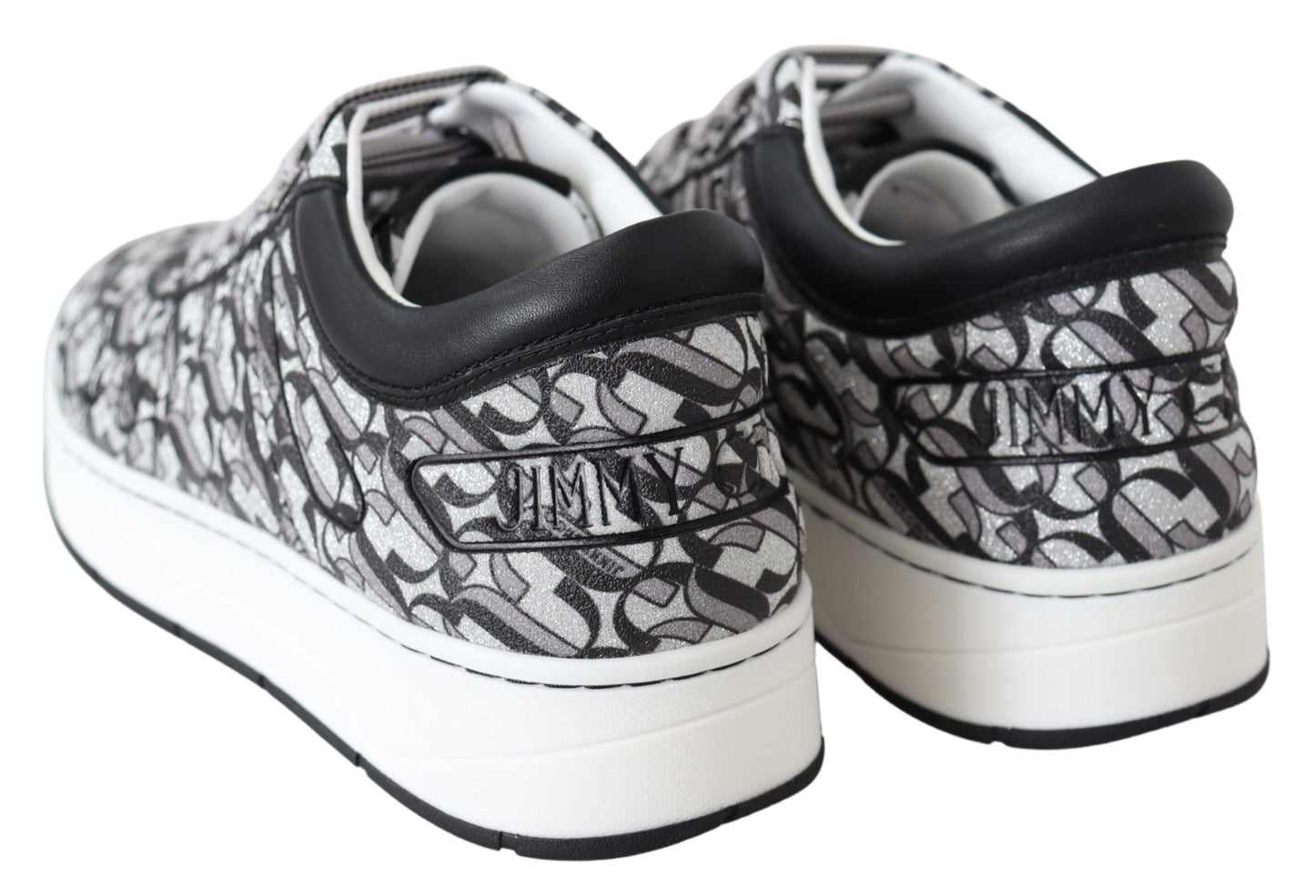 Jimmy Choo Glitzernde Slip-On-Sneakers - Silber und Schwarz