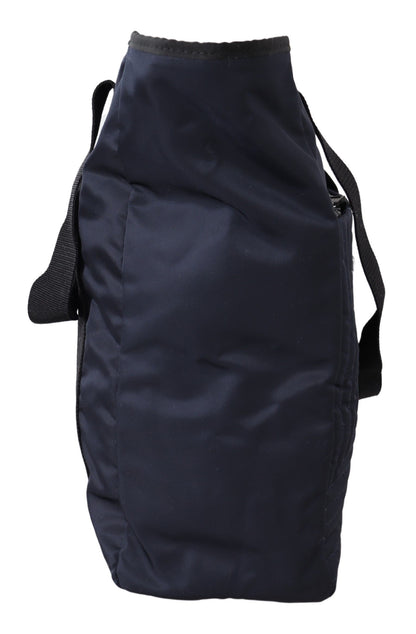 Versace Elegante blaue Nylon-Tragetasche