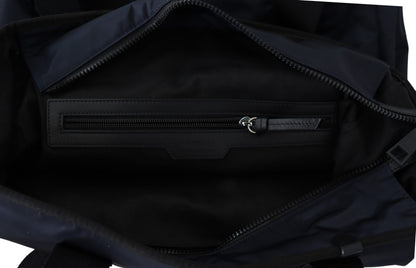 Versace Elegante blaue Nylon-Tragetasche