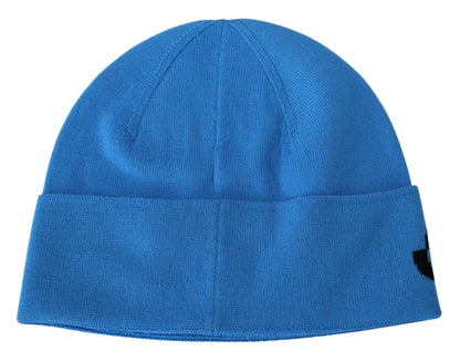 Givenchy Blaue Wollmütze für den Winter, Unisex, warm
