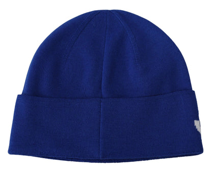 Givenchy Blaue Wollmütze für den Winter, Unisex, warm