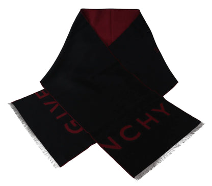 Givenchy Schwarz Rot Wolle Unisex Winter Warm Wickelschal Schal
