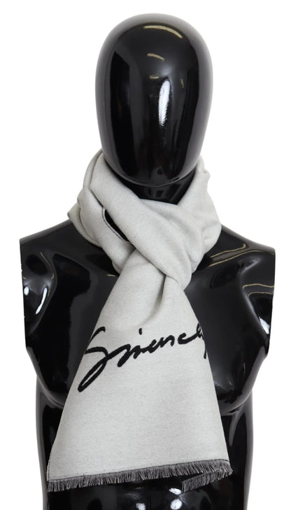 Givenchy Schwarz Weiß Wolle Unisex Winter Warm Schal Wickelschal