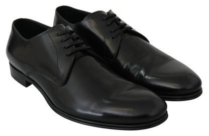 Chaussures habillées en cuir noir Derby Napoli de Dolce &amp; Gabbana