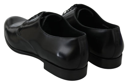 Chaussures habillées en cuir noir Derby Napoli de Dolce &amp; Gabbana