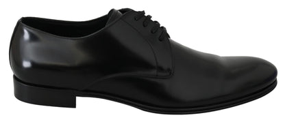 Chaussures habillées en cuir noir Derby Napoli de Dolce &amp; Gabbana