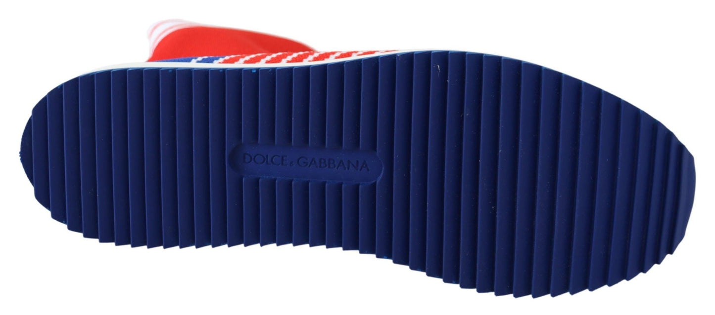 Baskets chaussettes Dolce &amp; Gabbana bleu rouge avec logo Sorrento