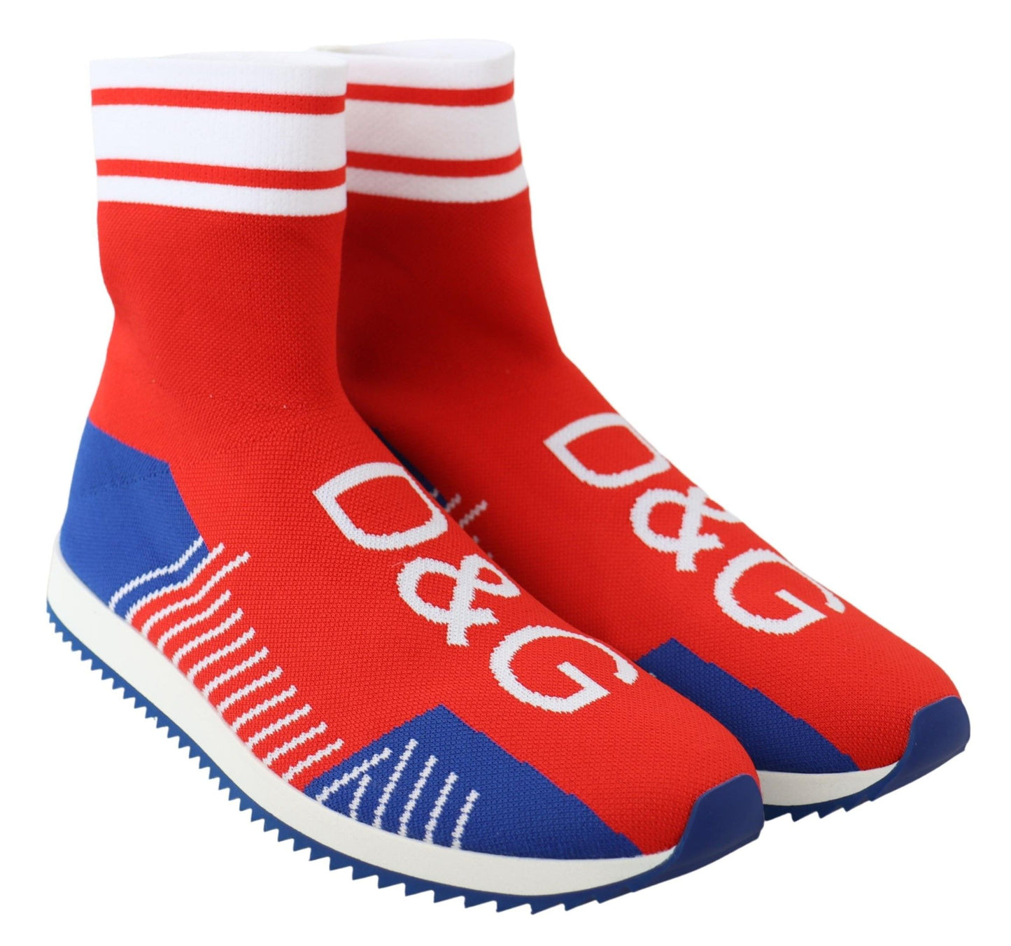Baskets chaussettes Dolce &amp; Gabbana bleu rouge avec logo Sorrento