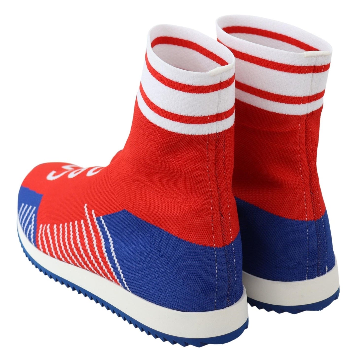Baskets chaussettes Dolce &amp; Gabbana bleu rouge avec logo Sorrento