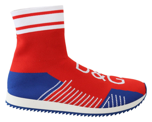 Baskets chaussettes Dolce &amp; Gabbana bleu rouge avec logo Sorrento