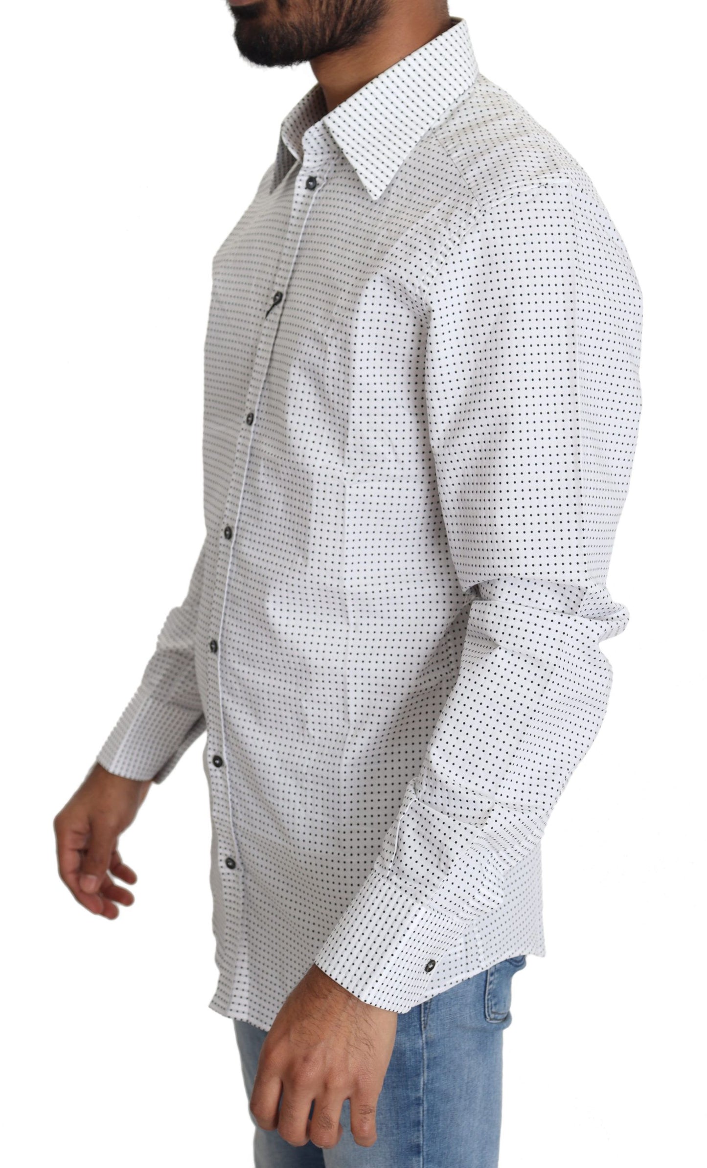 Chemise habillée à pois noirs et blancs Dolce &amp; Gabbana