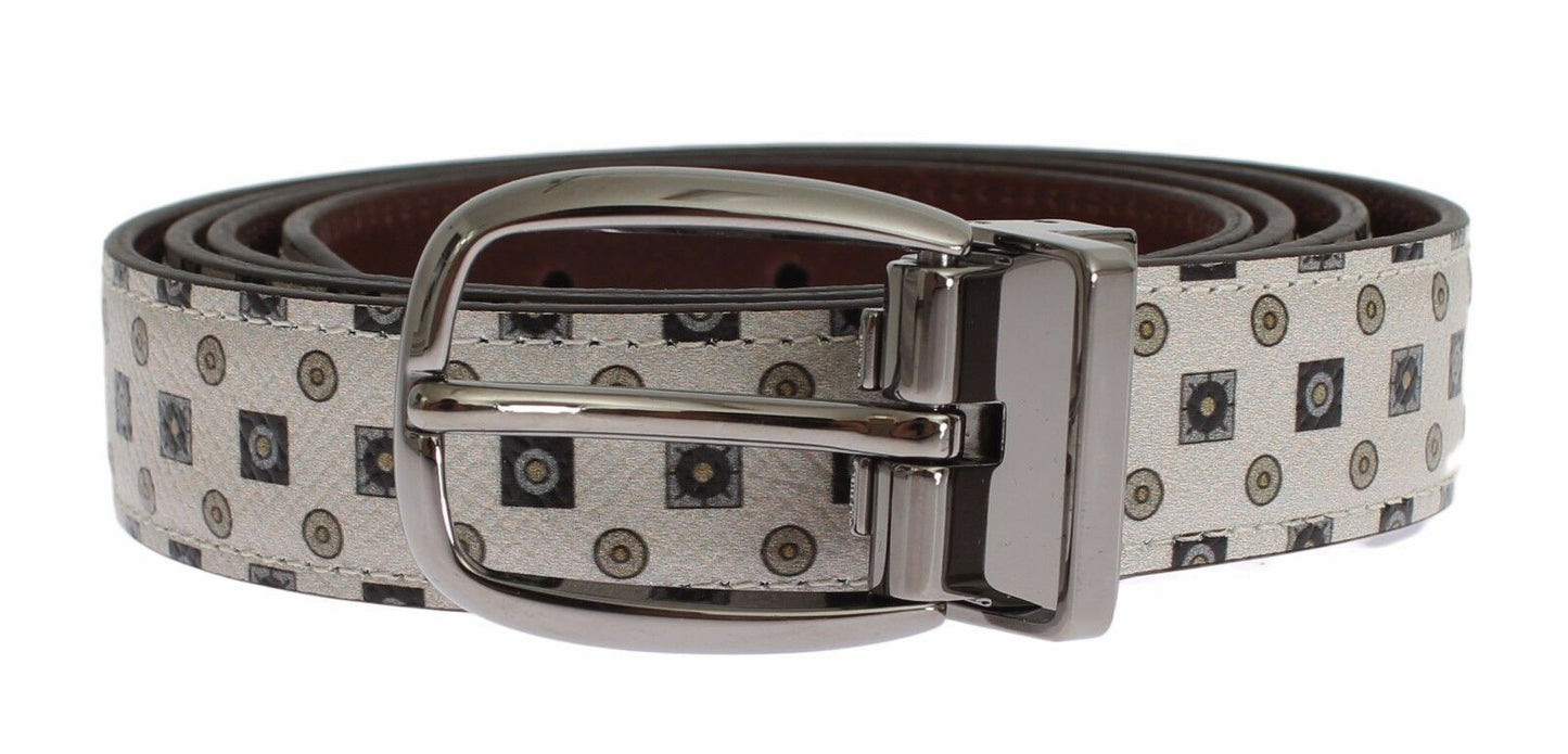 Coffret cadeau ceinture homme cuir et soie blanche Dolce &amp; Gabbana