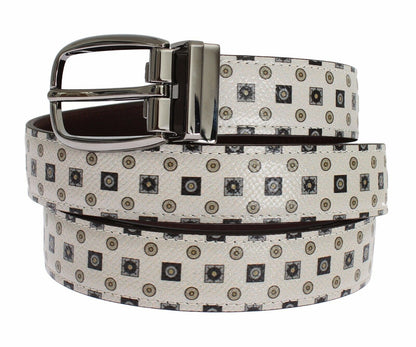 Coffret cadeau ceinture homme cuir et soie blanche Dolce &amp; Gabbana