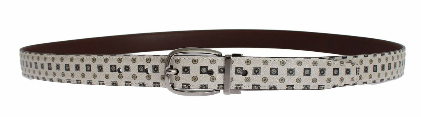 Coffret cadeau ceinture homme cuir et soie blanche Dolce &amp; Gabbana