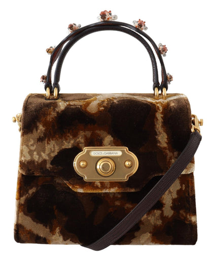 Dolce &amp; Gabbana Sac à main à bandoulière girafe marron Sac à main Borse WELCOME