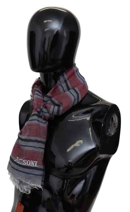 Missoni – Mehrfarbig gestreifter Unisex-Halswickelschal aus Wollmischung