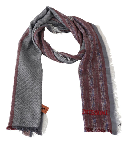Missoni Mehrfarbiger, gestreifter Unisex-Halswickelschal aus Wolle