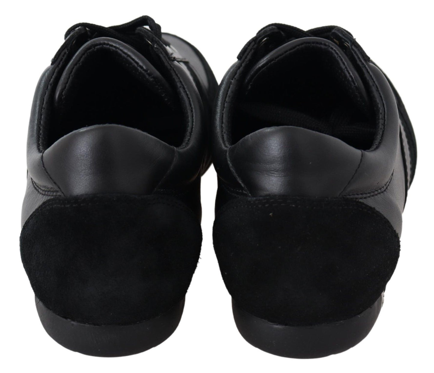 Baskets décontractées en cuir noir avec logo Dolce &amp; Gabbana