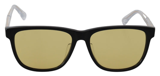 Diesel DL0330-D 01E 57 Sonnenbrille mit schwarzem Rahmen und gelben transparenten Gläsern