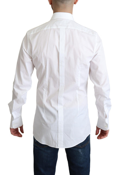 Chemise habillée en popeline de coton blanche Dolce &amp; Gabbana pour homme