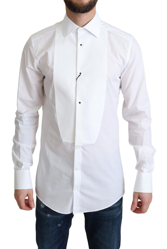 Chemise habillée en popeline de coton blanche Dolce &amp; Gabbana pour homme