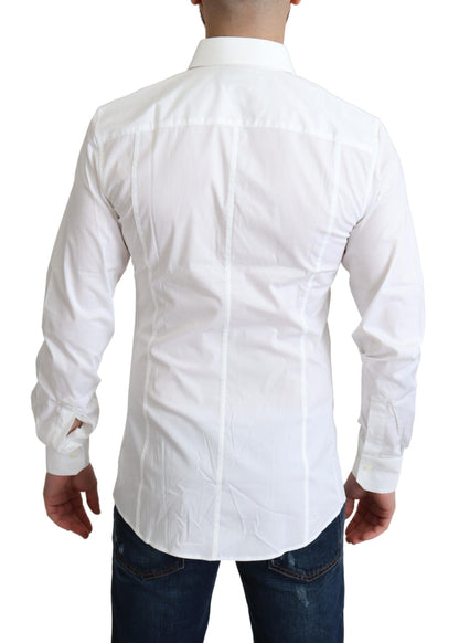 Chemise habillée SICILIA en coton stretch blanc Dolce &amp; Gabbana pour homme
