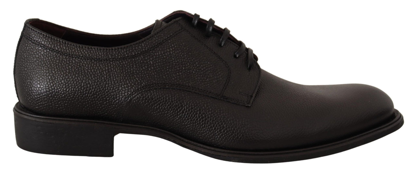 Chaussures Derby habillées à lacets en cuir noir Dolce &amp; Gabbana pour homme