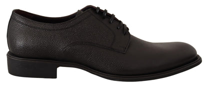 Chaussures Derby habillées à lacets en cuir noir Dolce &amp; Gabbana pour homme