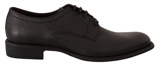 Chaussures Derby habillées à lacets en cuir noir Dolce &amp; Gabbana pour homme