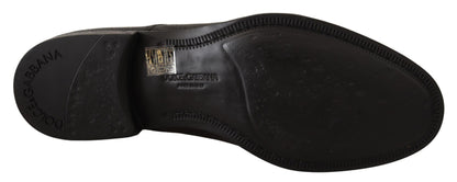 Chaussures Derby habillées à lacets en cuir noir Dolce &amp; Gabbana pour homme
