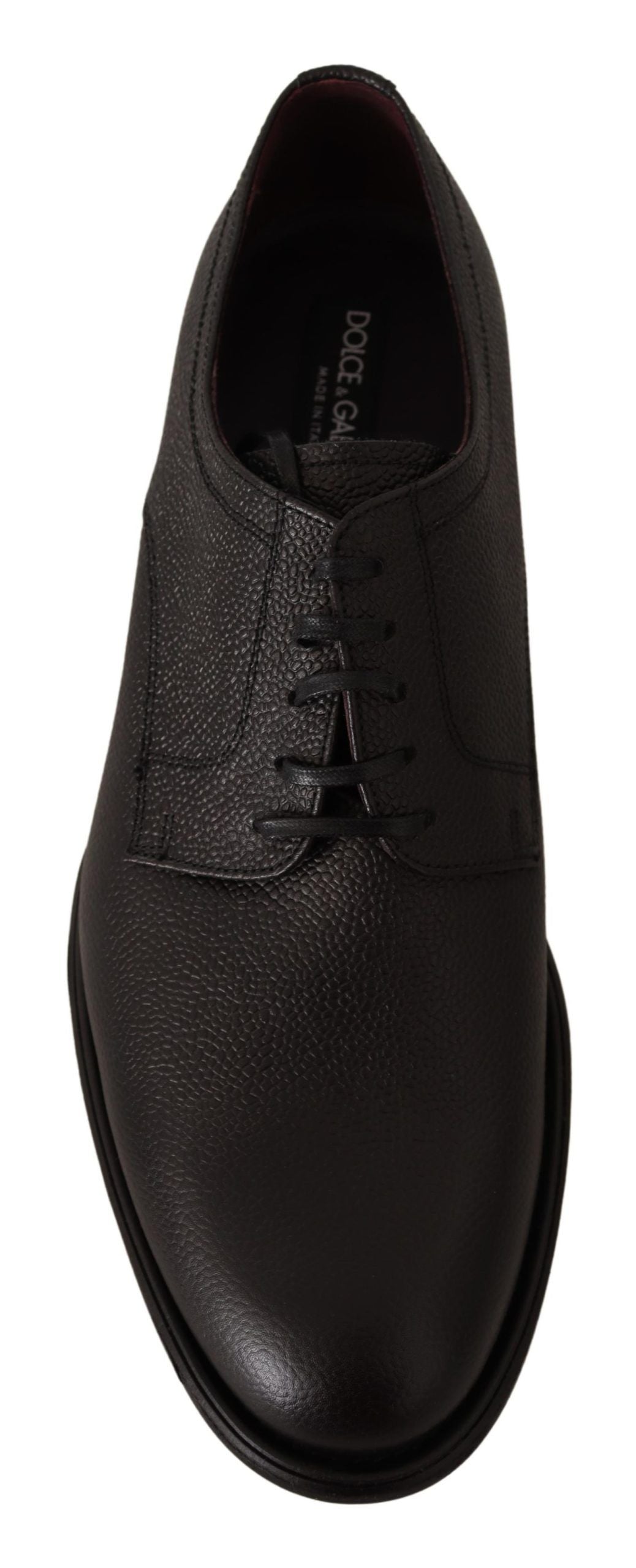 Chaussures Derby habillées à lacets en cuir noir Dolce &amp; Gabbana pour homme