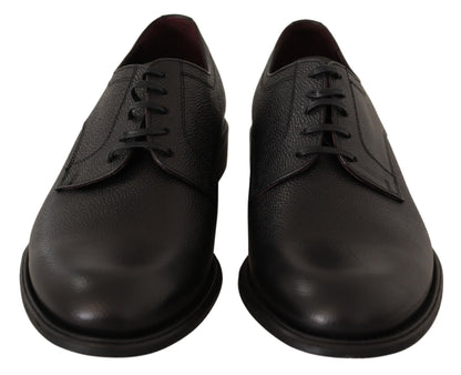 Chaussures Derby habillées à lacets en cuir noir Dolce &amp; Gabbana pour homme