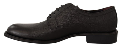 Chaussures Derby habillées à lacets en cuir noir Dolce &amp; Gabbana pour homme