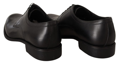 Chaussures Derby habillées à lacets en cuir noir Dolce &amp; Gabbana pour homme