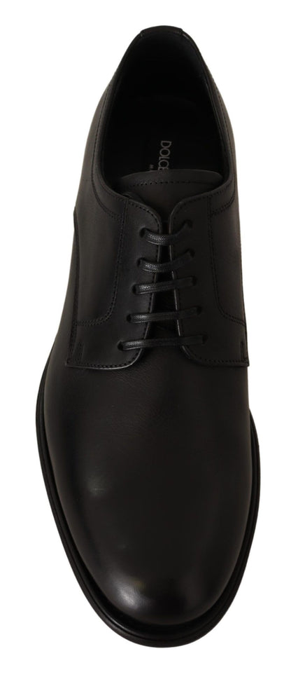 Chaussures Derby habillées à lacets en cuir noir Dolce &amp; Gabbana pour homme