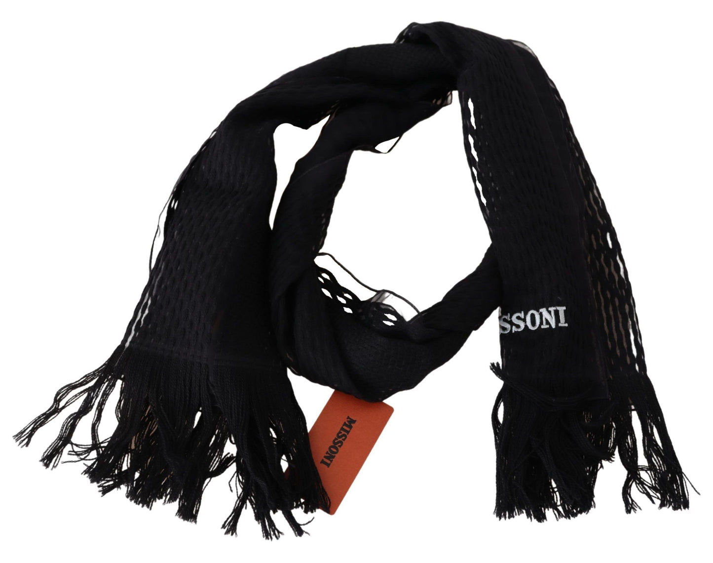 Écharpe cache-cou unisexe en laine noire Missoni