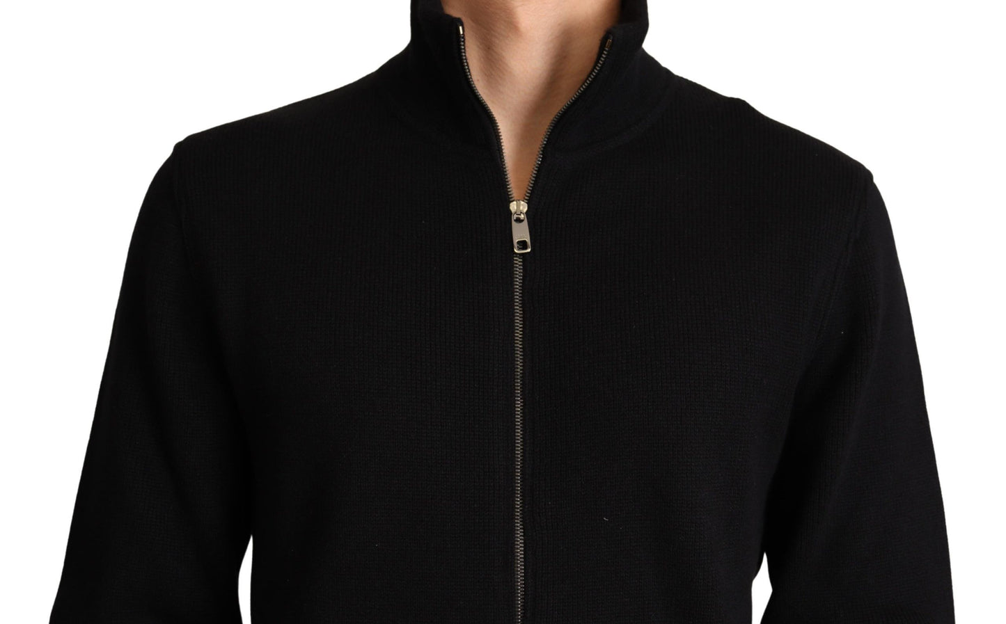 Pull zippé en cachemire noir Dolce &amp; Gabbana pour homme